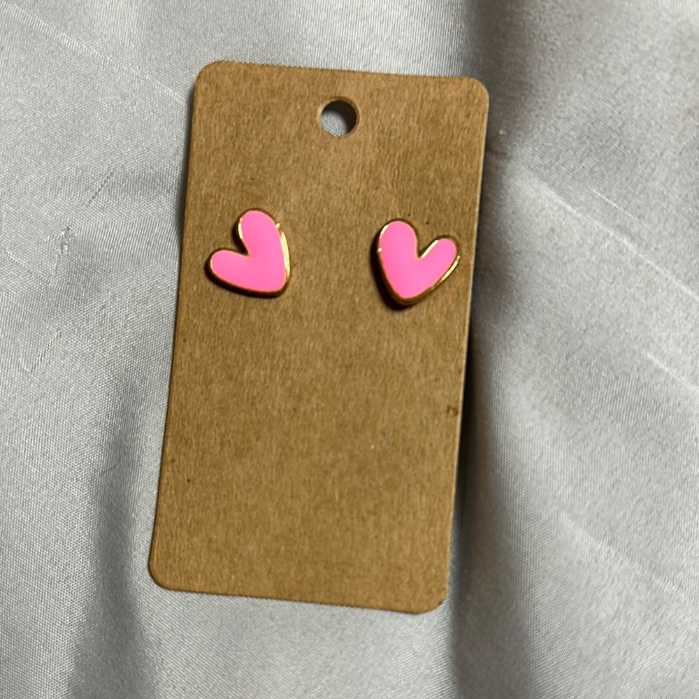 Pink Heart Earrings